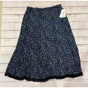 NWT Notations Blue Printed Long Skirt Elastic Waist Size XL
